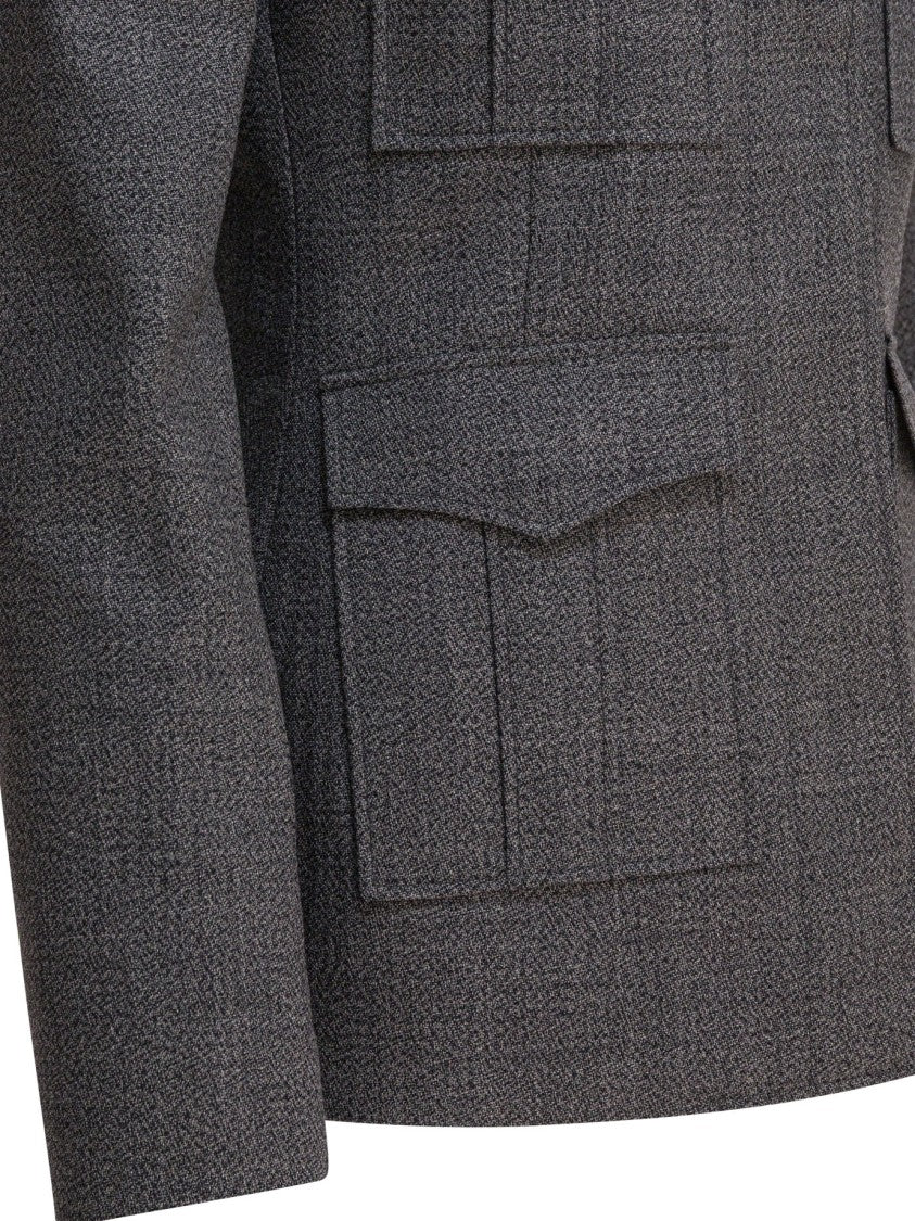 Alexander Mcqueen Tailored Grey Wool Jacket