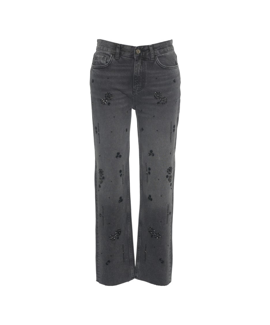 Liu Jo Straight-Leg Jeans With Rhinestones