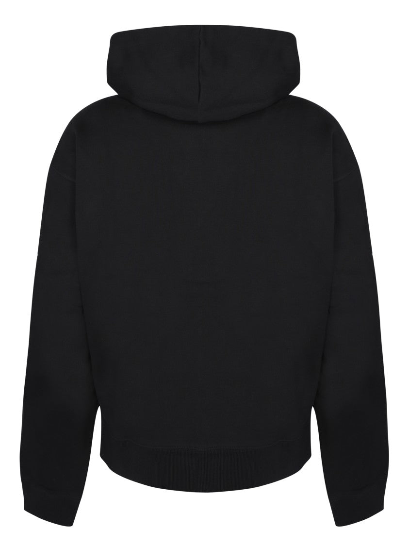 Axel Arigato Zip-Up Black Hoodie With Drawstring Hood