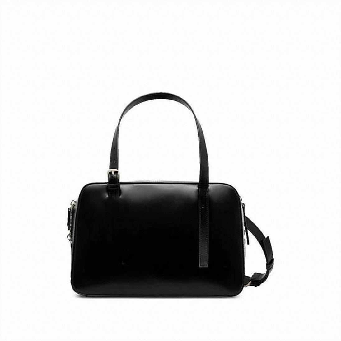 A.P.C. Structured Calf Leather Box Bag With Polished Finish