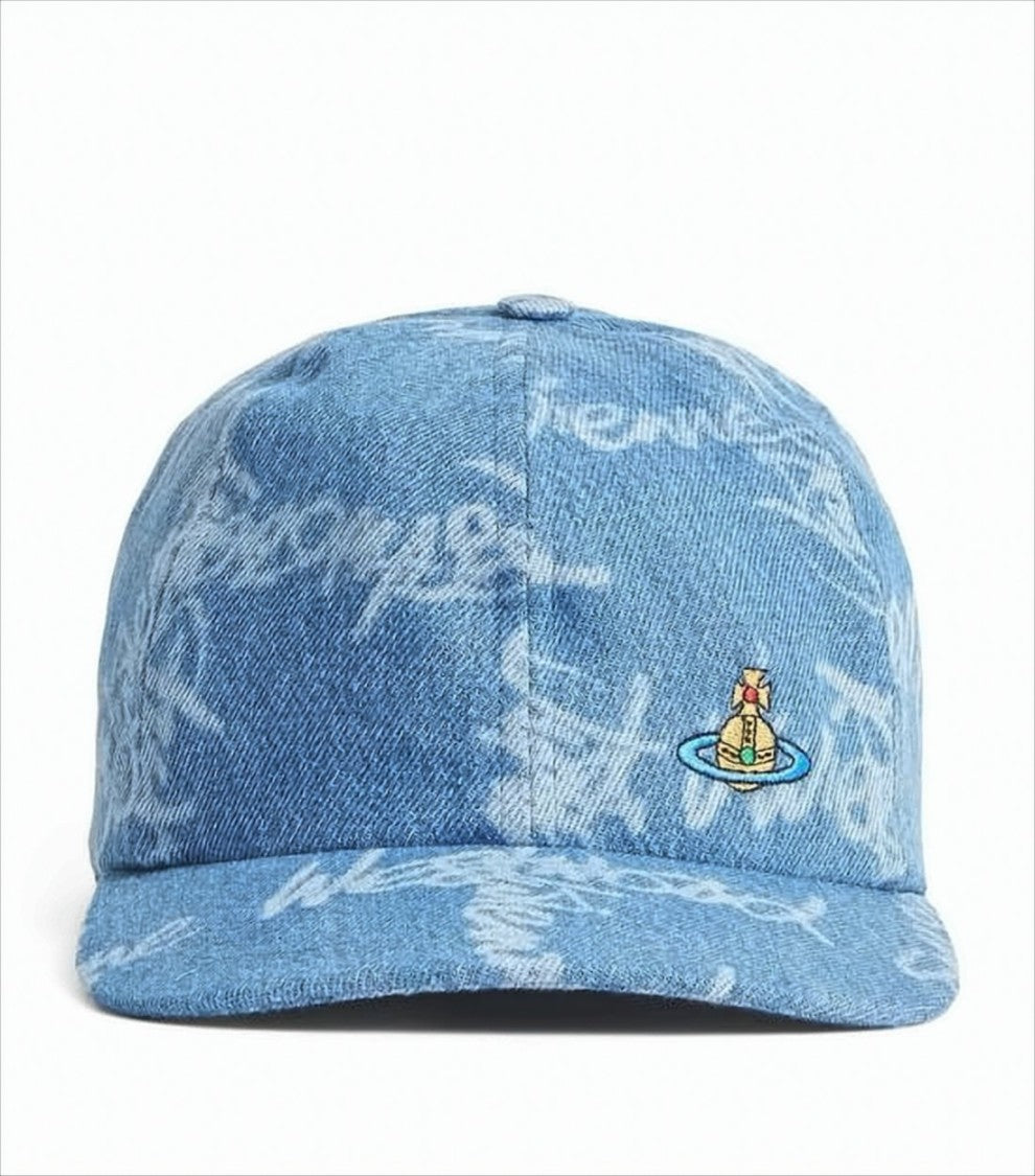 Vivienne Westwood Denim-Style Baseball Cap With Graffiti Script