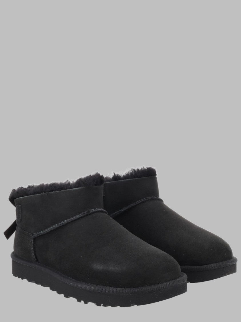 Ugg Black Twinface Leather Ankle Boots