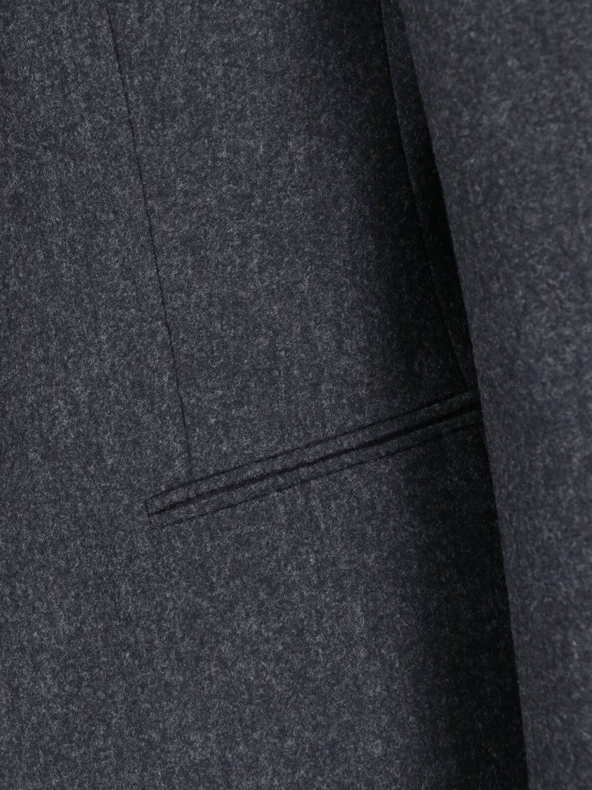 Giorgio Armani Grey Virgin Wool Single-Breasted Blazer