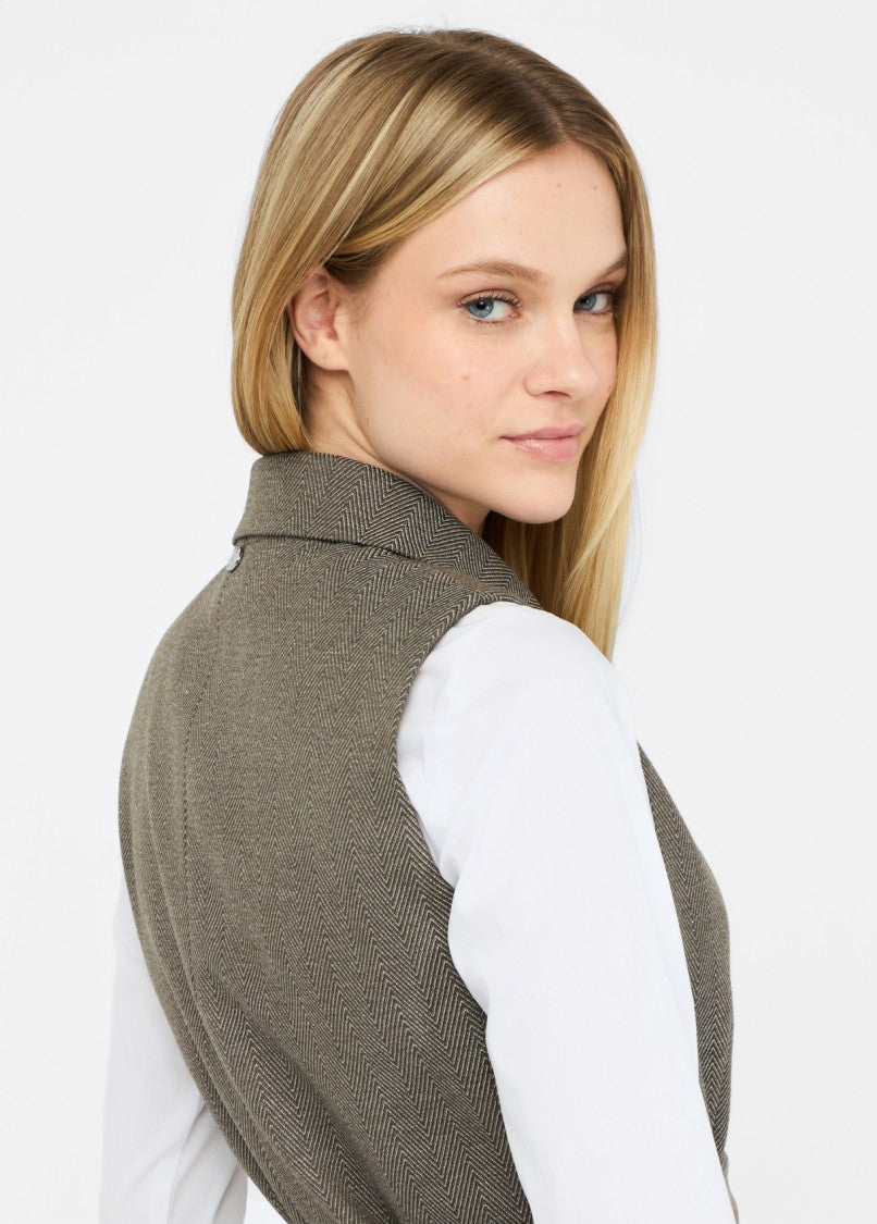 Liu Jo Chevron Patterned Vest With Matching Belt
