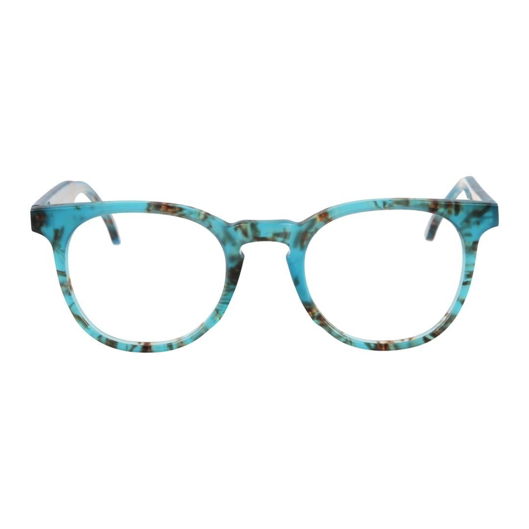 Kador Turquoise Kuba Marbled Square Eyeglasses