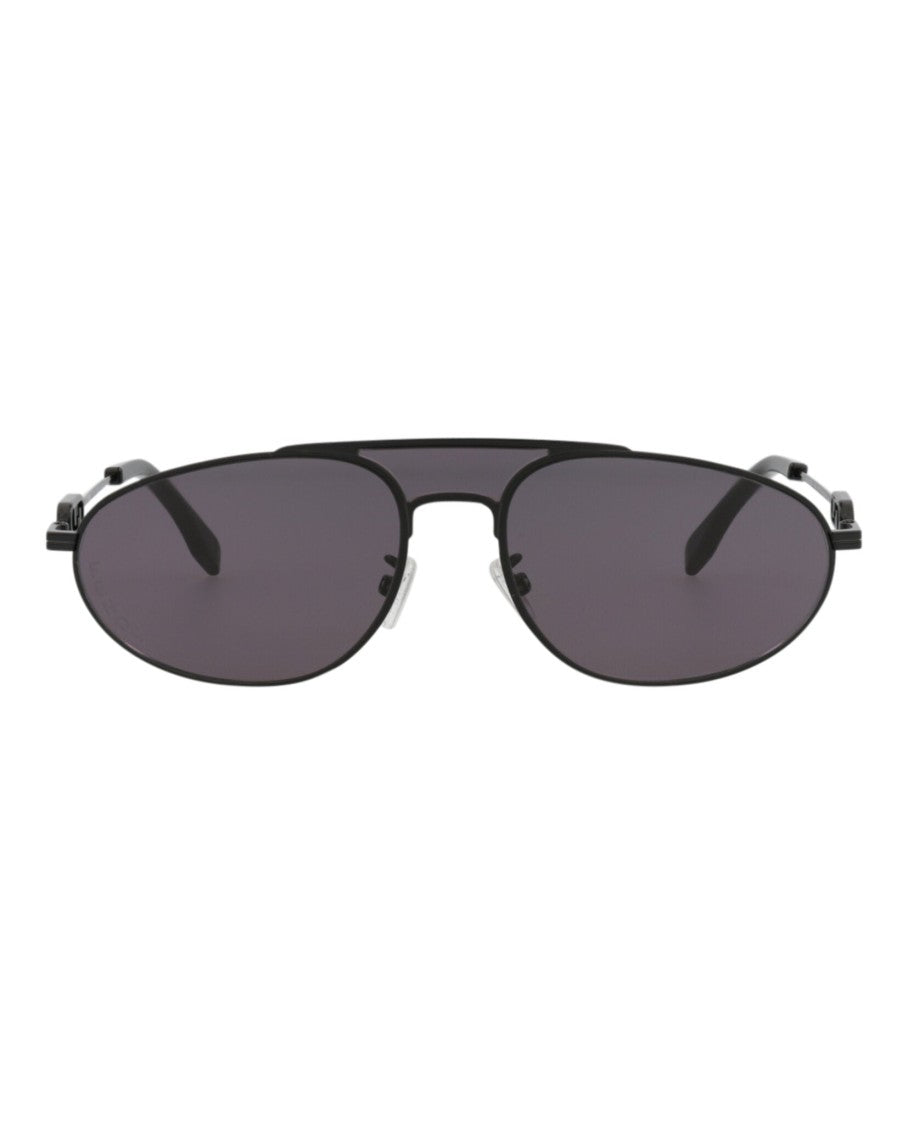 Fendi Aviator-Frame Metal Sunglasses With Adjustable Nose Pads