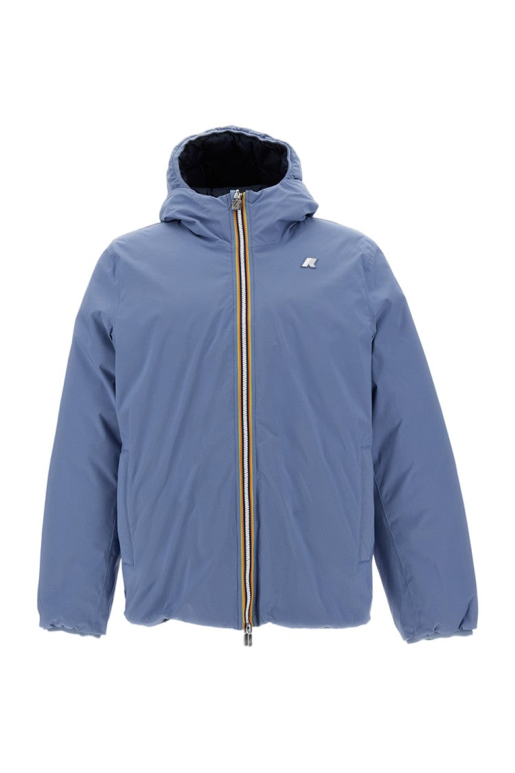 K-Way Light Blue Jack St Thermo Reversible Wool-Blend Jacket