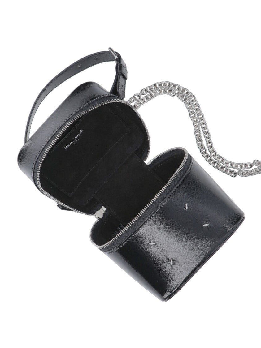 Maison Margiela Structured Black Minimalist Bag With Smooth Finish