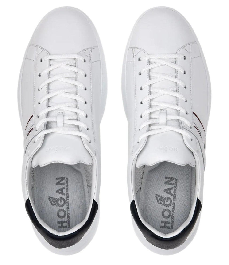 Hogan White H580 Leather Sneakers