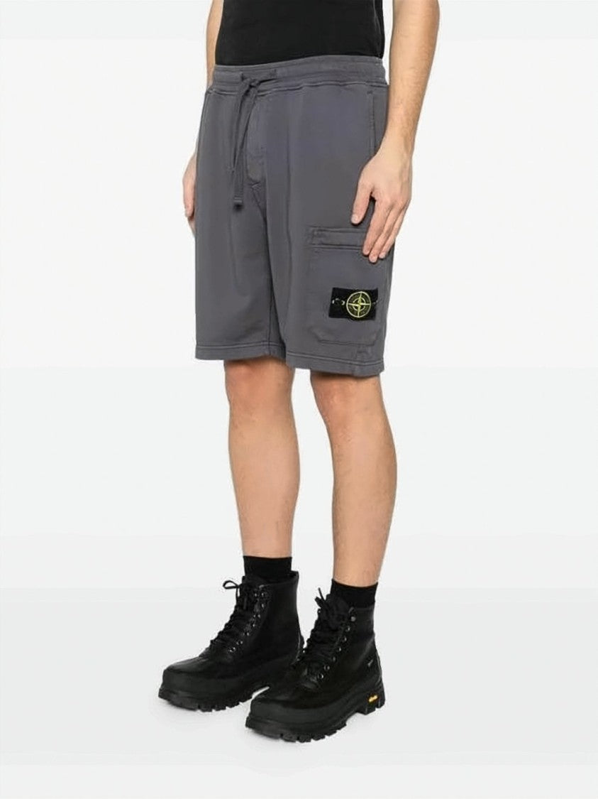 Stone Island Relaxed-Fit Grey Cotton Shorts