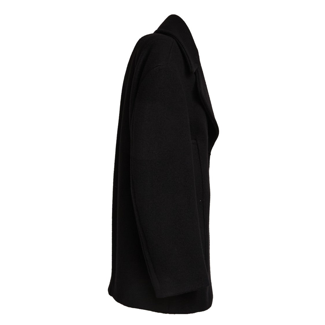 Sportmax Double-Breasted Caban Coat With Notched Lapel And Side Pockets