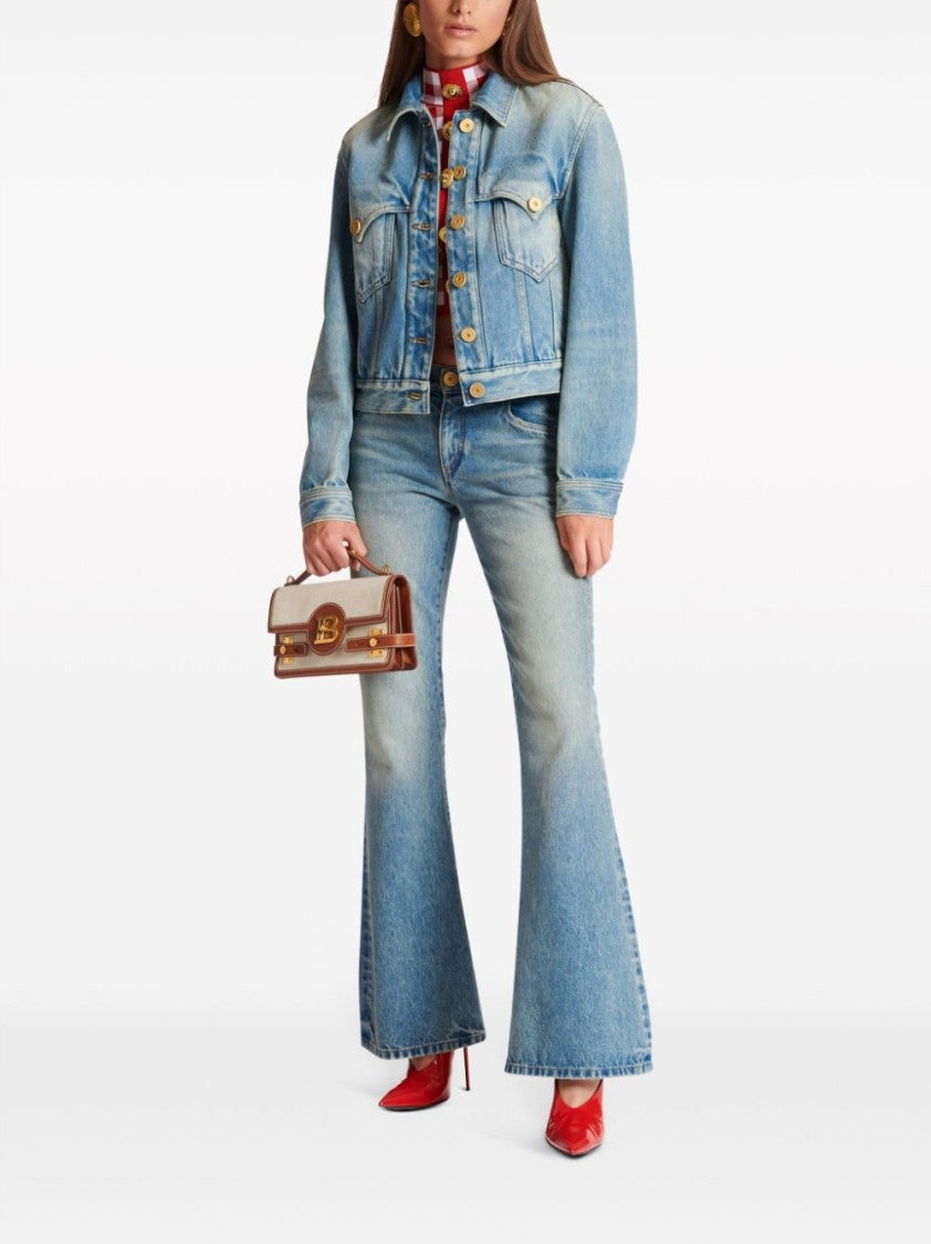 Balmain Cropped Denim Jacket