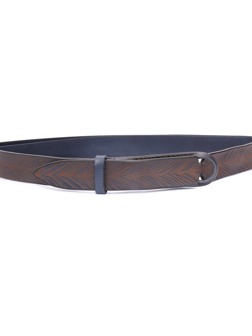 Claudio Orciani Brown Calf Leather Belt With Polished Finish