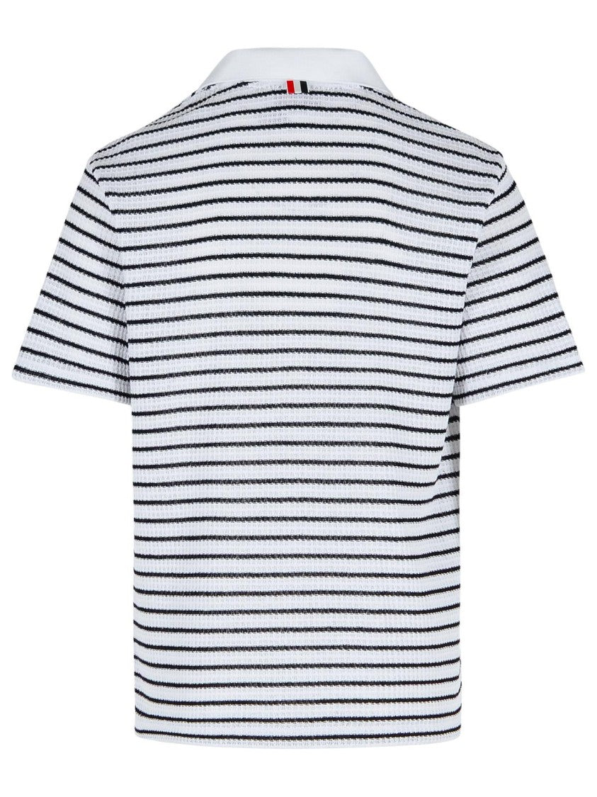 Thom Browne Navy Cotton Polo Shirt