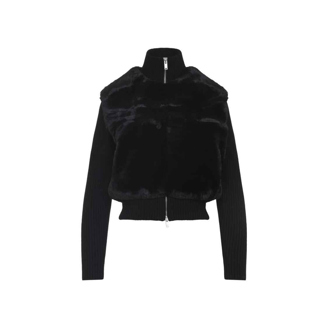 Moose Knuckles Faux Fur And Wool Blend Jacket