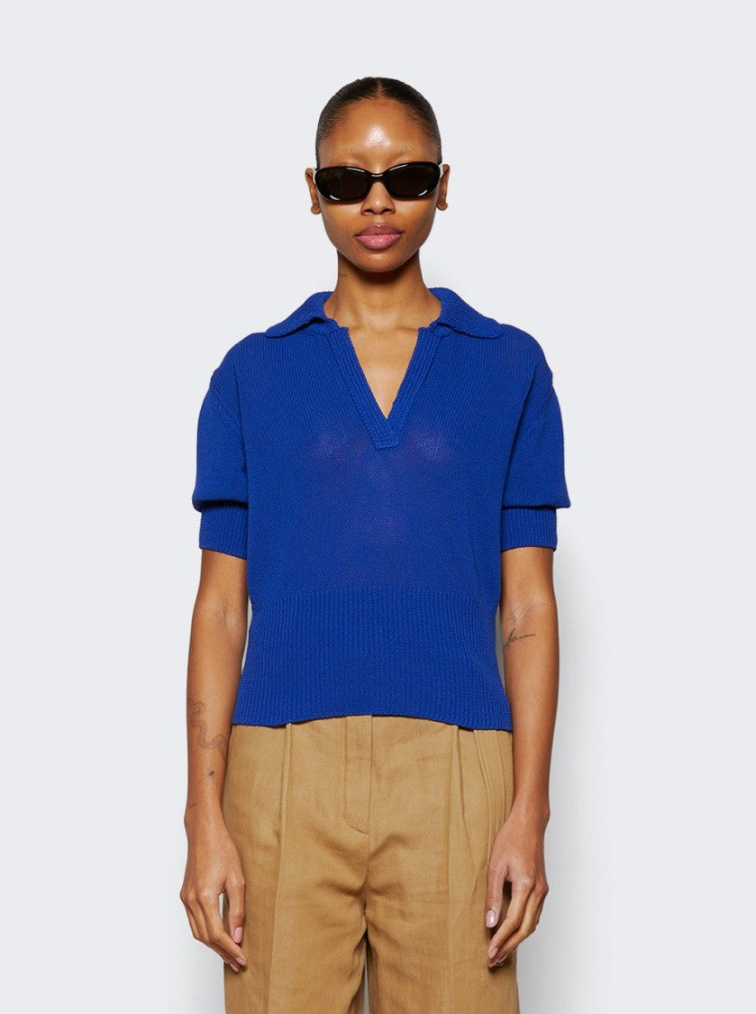 Proenza Schouler Reeve Cropped Polo Cobalt