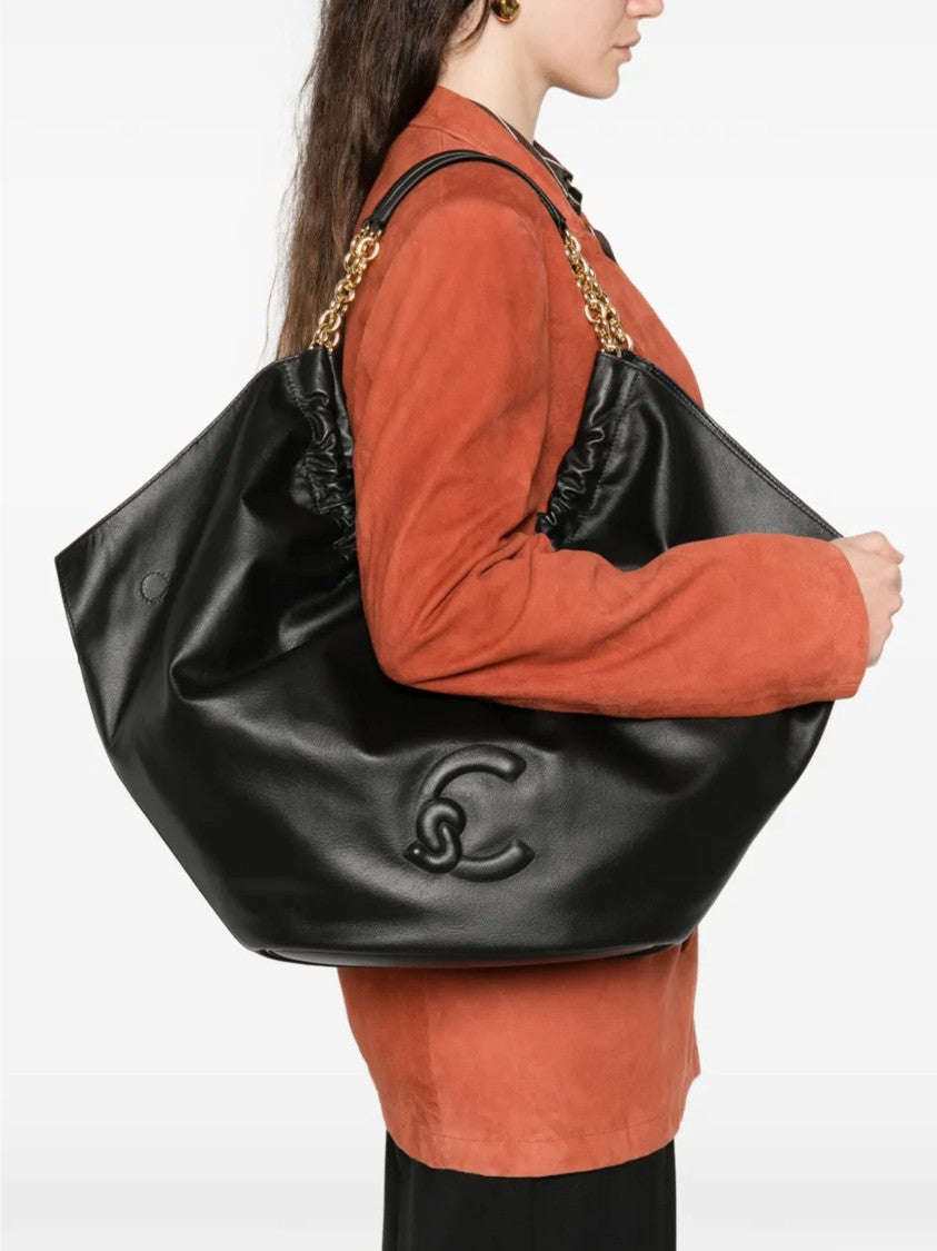 Coccinelle Black Smash Large Leather Shoulder Bag