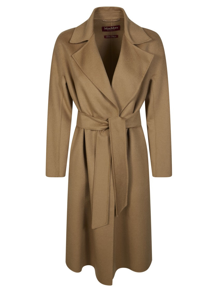 Max Mara Brown Cles Knee Length Wrap Coat