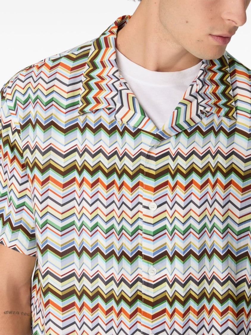 Missoni Irregular Zigzag Print Short-Sleeved Shirt