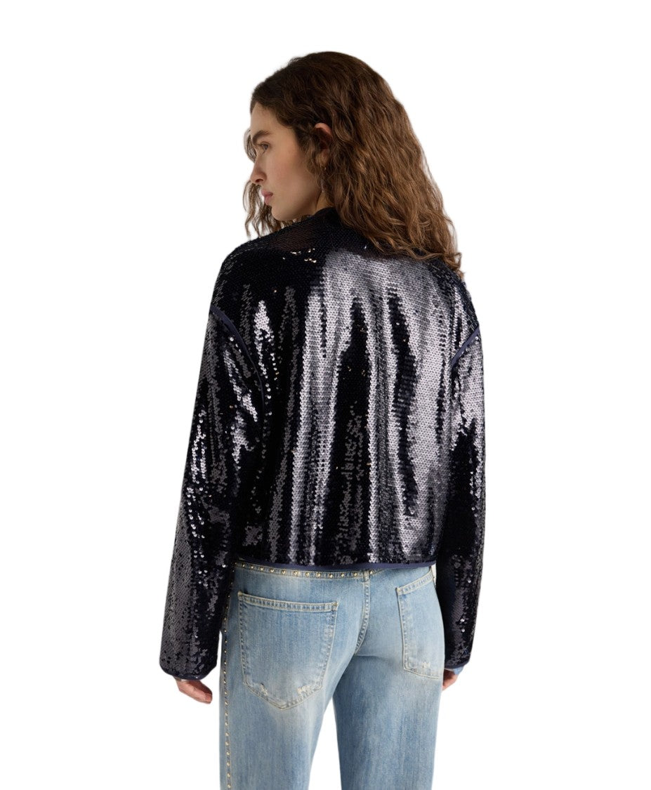 Momonì Pahoke Deconstructed Raw Edge Sequined Spencer Jacket