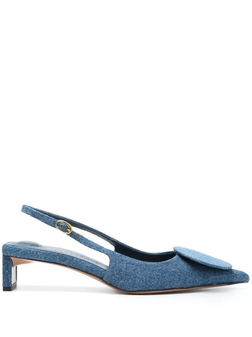 Jacquemus Cerulean Denim Pumps With Chic Ankle Strap