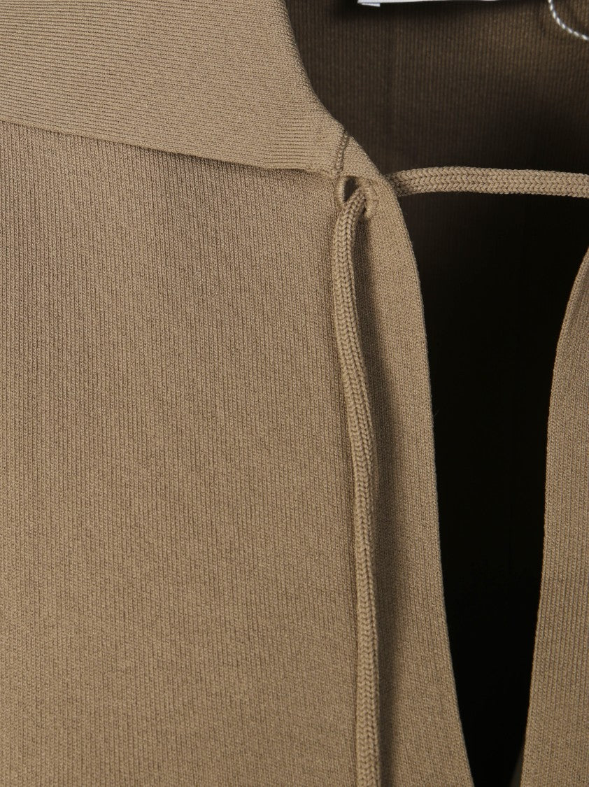 Max Mara Viscose Short-Tip Polo Collar Sweater