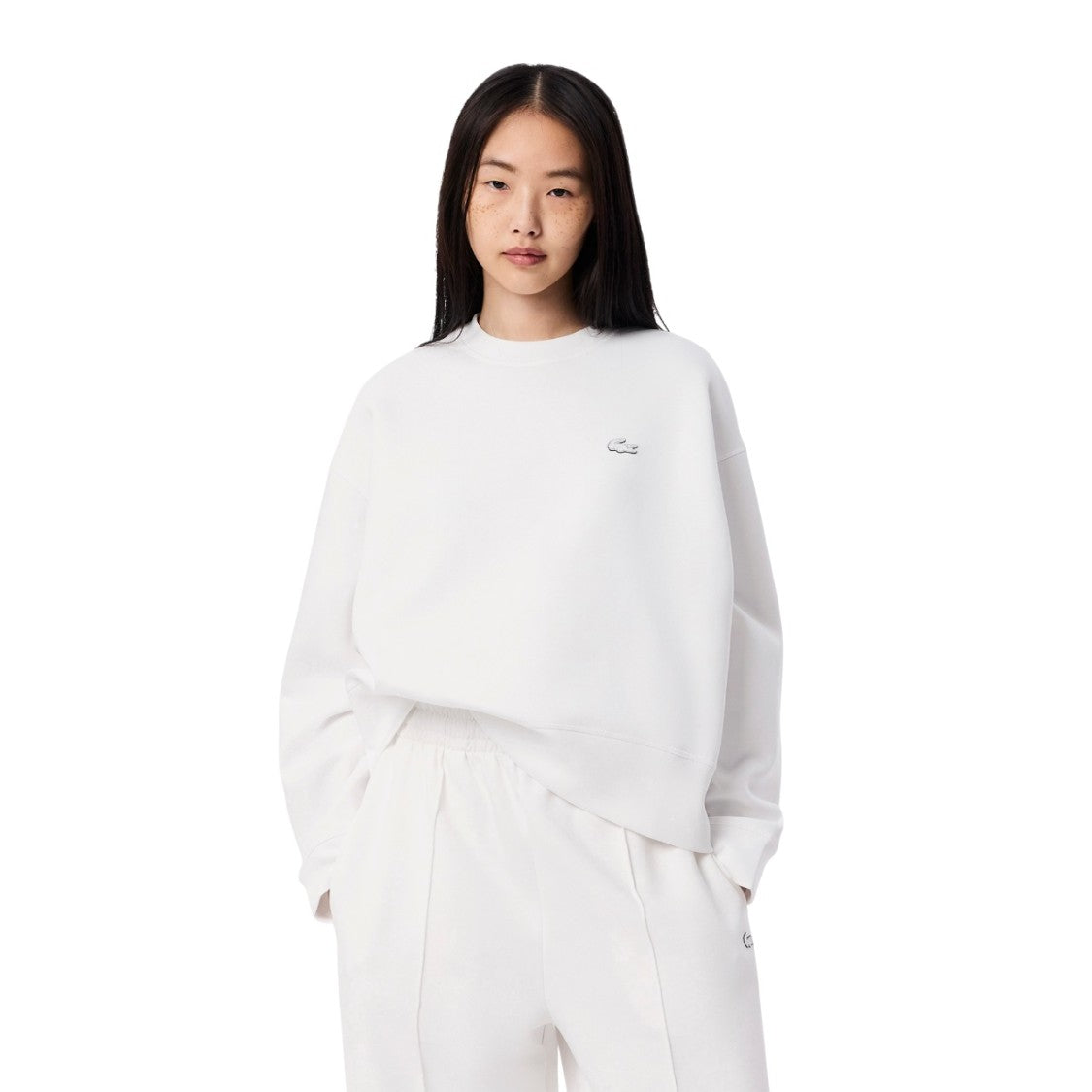 Lacoste Oversized Double-Faced Cotton Blend Sweatshirt