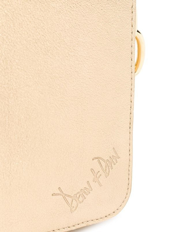 Dsquared2 Structured Gold Shoulder Bag With Chunky Chain Handle