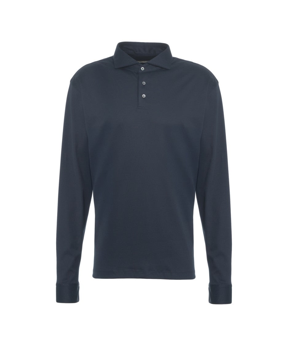 Guglieminotti Timeless Long-Sleeve Polo With Classic Collar And Tailored Fit