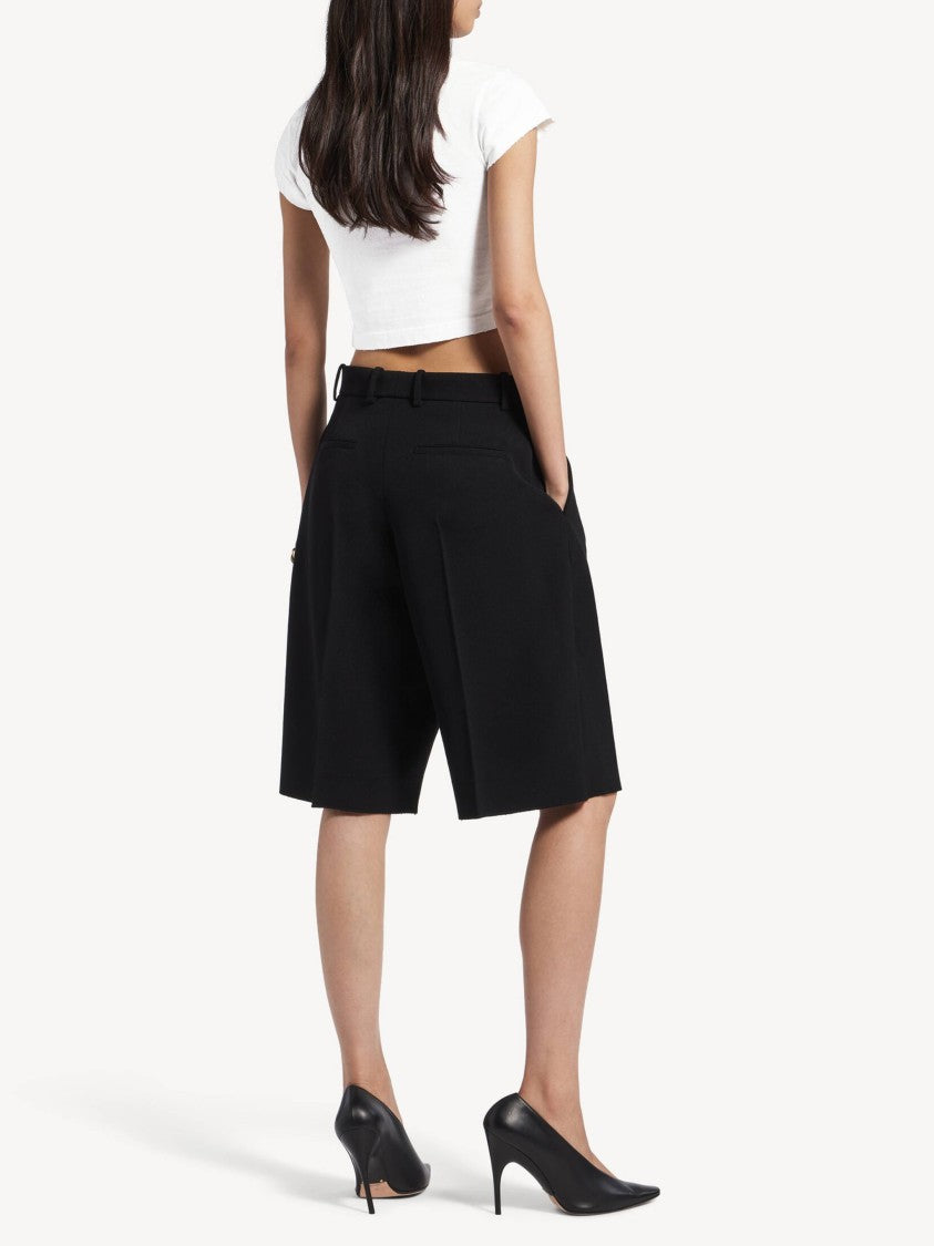 Balenciaga White Chopped Back Cropped Graphic T-Shirt