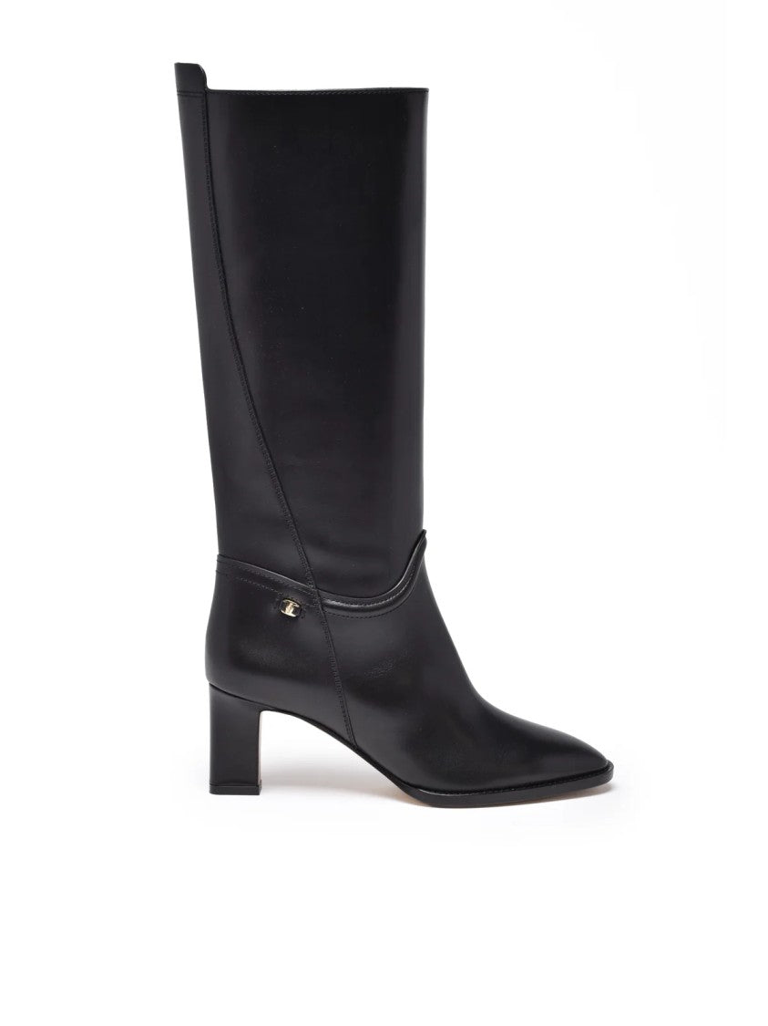 Salvatore Ferragamo Black Leather Torris Boots