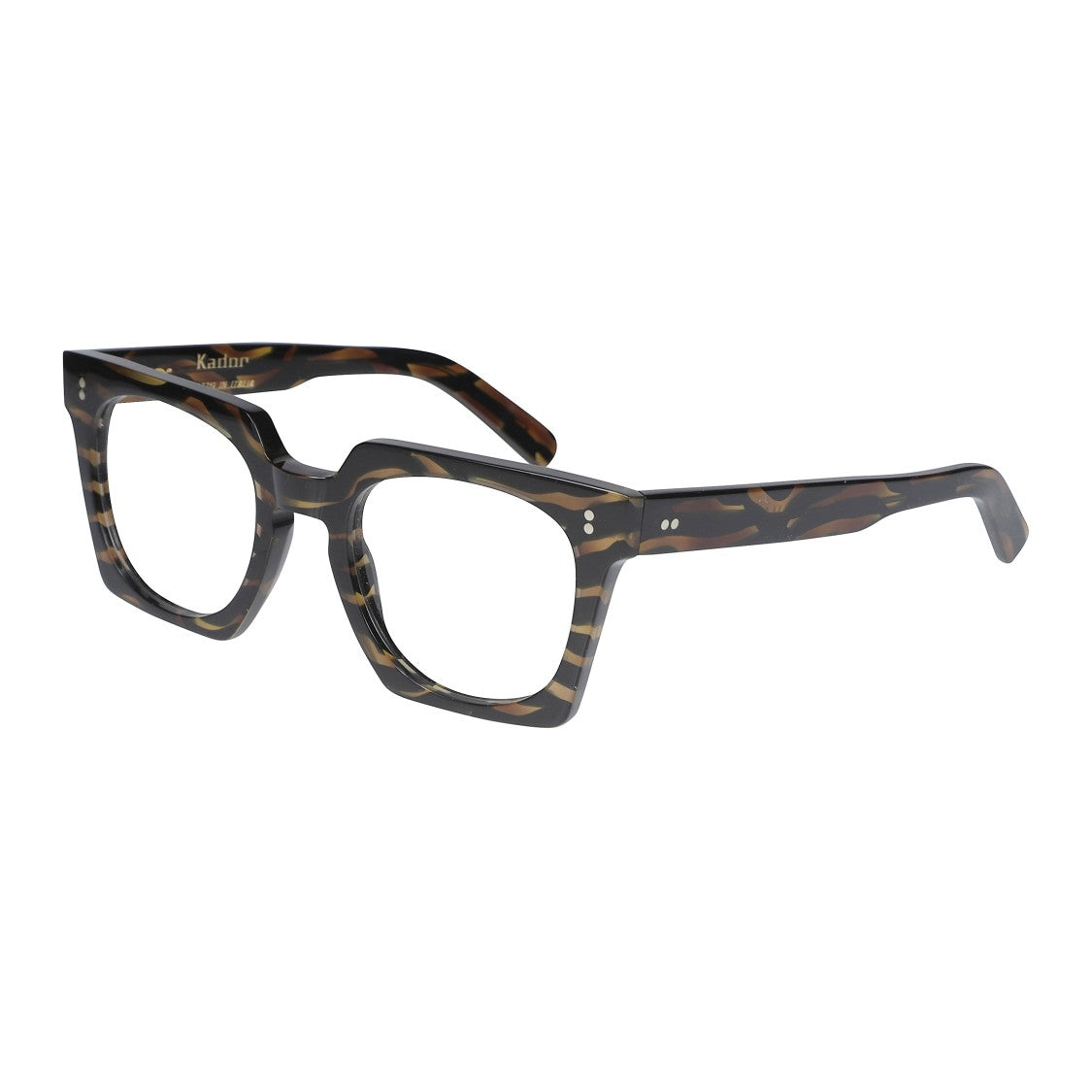Kador Maya Bold Square Tortoiseshell Frame Sunglasses With Metallic Accents