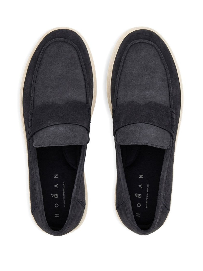 Hogan Loafer Design In Soft Calf Leather With Modern Rubber Sole