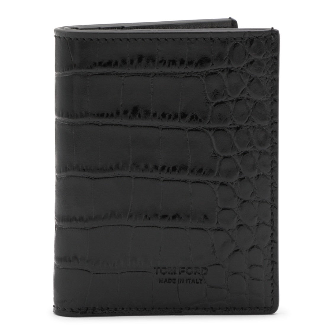 Tom Ford Bifold Wallet With Textured Crocodile Pattern