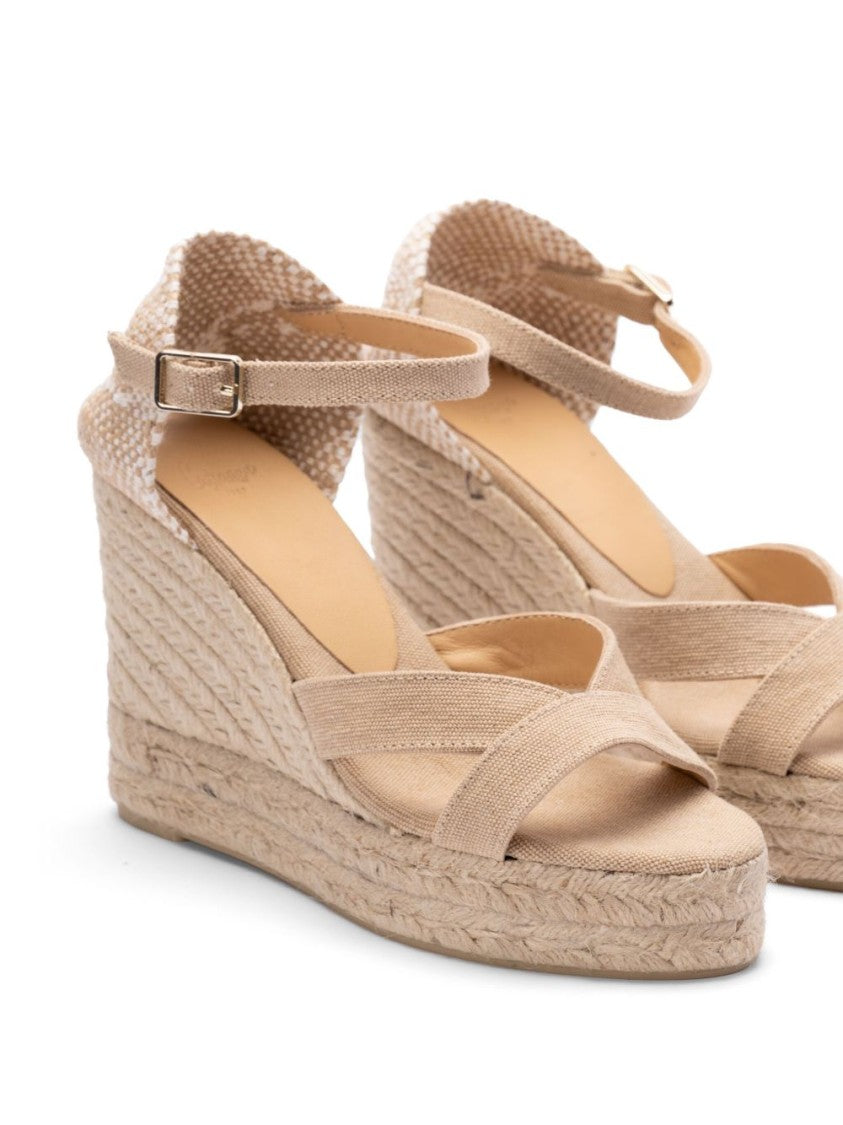 Castaner Beige Wedge Sandals With Braided Jute