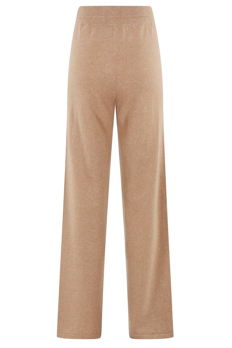 Malo Wide-Leg Cashmere Pants With Elastic Waistband