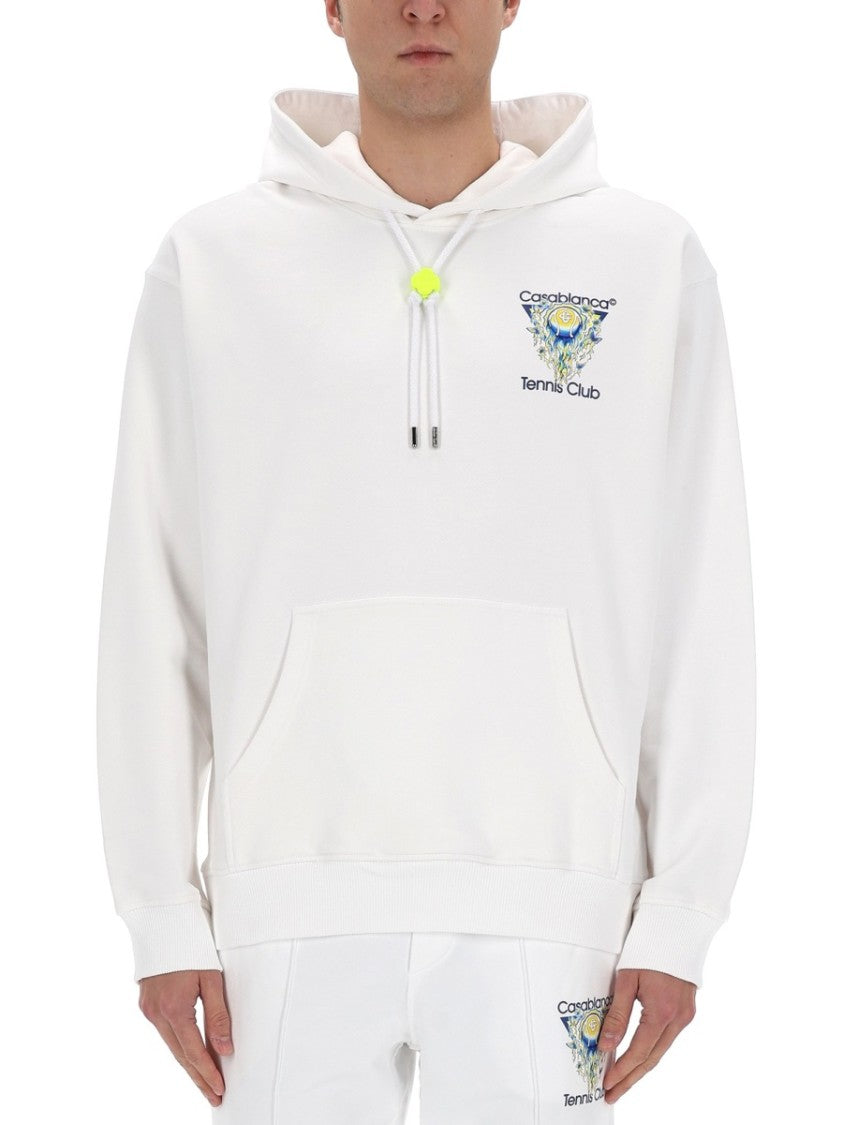 Casablanca Neutrals Tennis Club Icon Cotton Hoodie