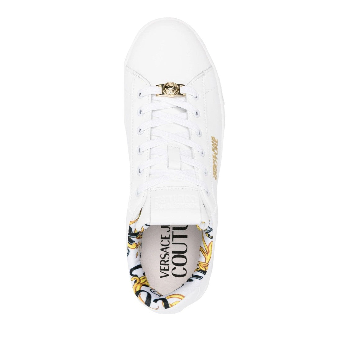 Versace Jeans Couture White Fondo Court Polyurethane Sneakers