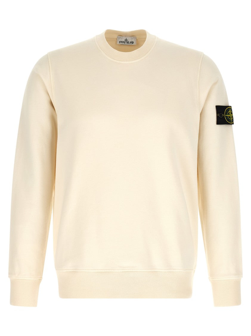 Stone Island Garment-Dyed Organic Cotton Sweatshirt With Crew Neck
