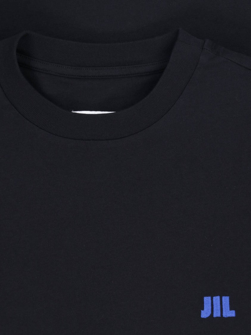 Jil Sander Black Crewneck Logo Cotton T-Shirt