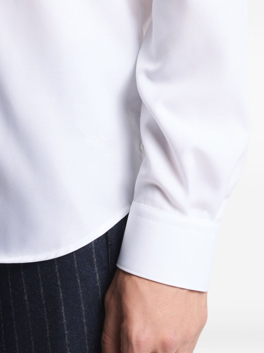 Fay Classic White Long-Sleeved Shirt With Structured Collar