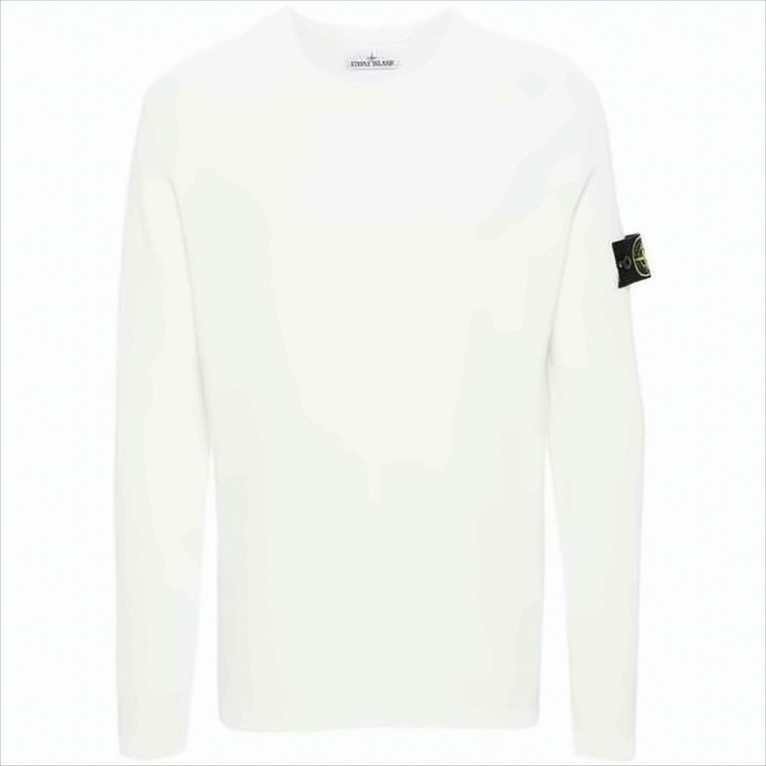 Stone Island Long Sleeve White Cotton Sweater