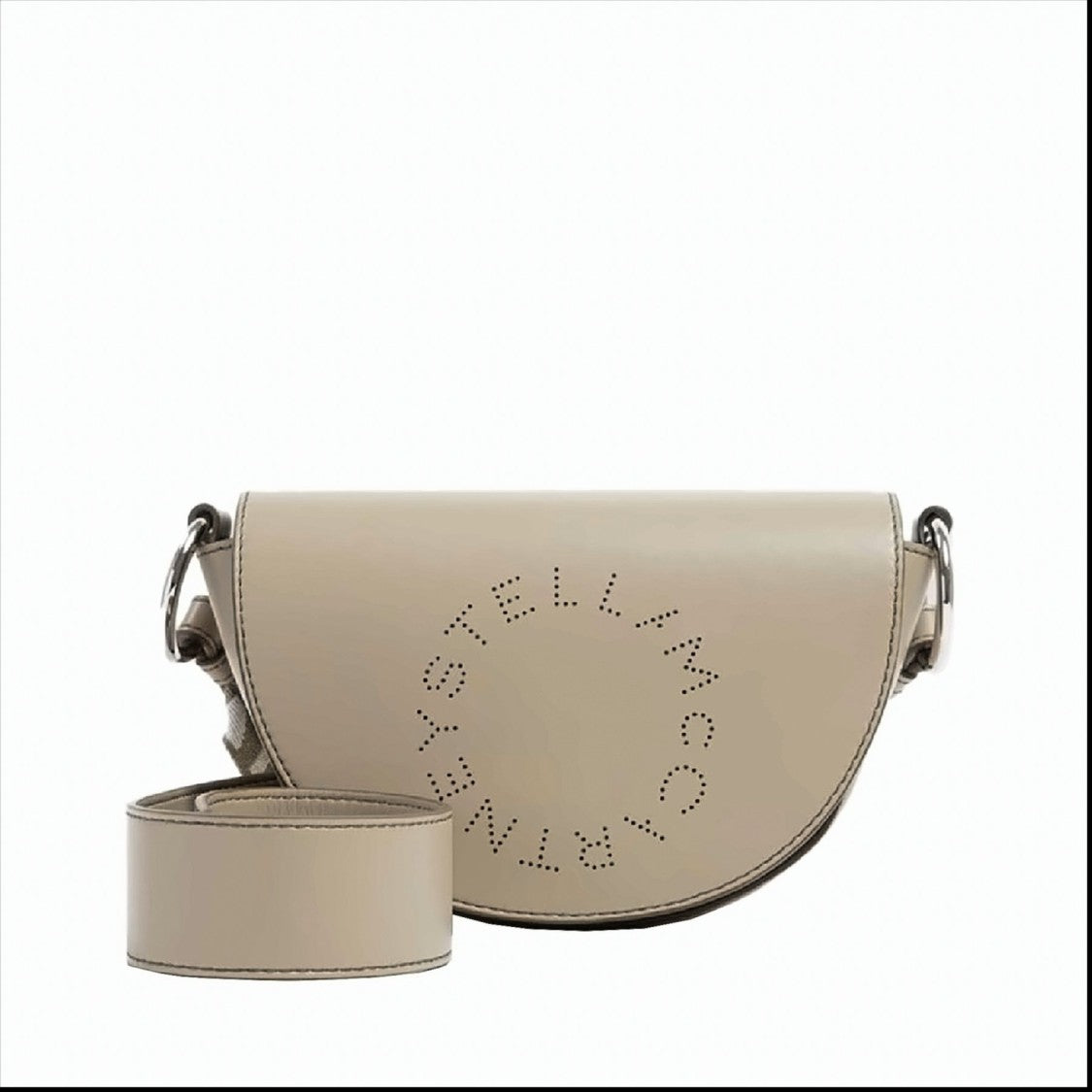 Stella Mccartney Semi-Circular Perforated Logo Crossbody Bag
