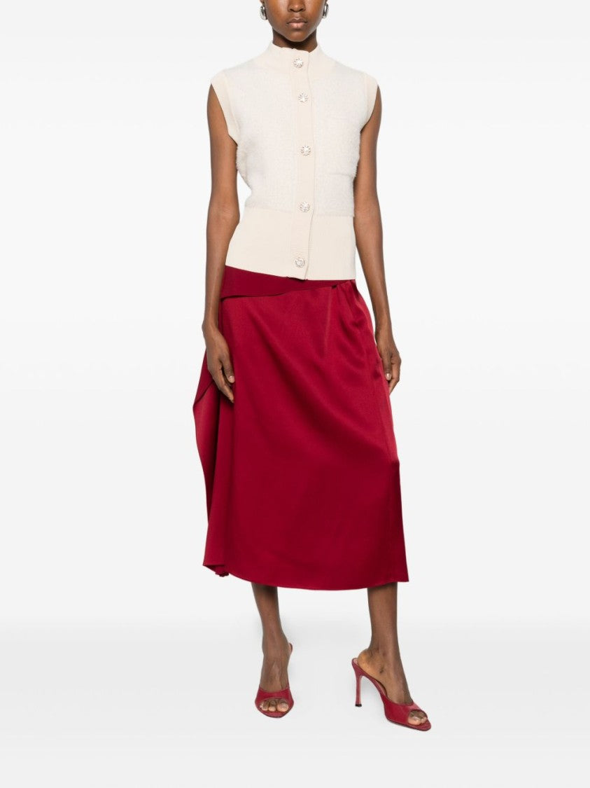 Blugirl Textured Cropped Tank Top With Floral Button Closure