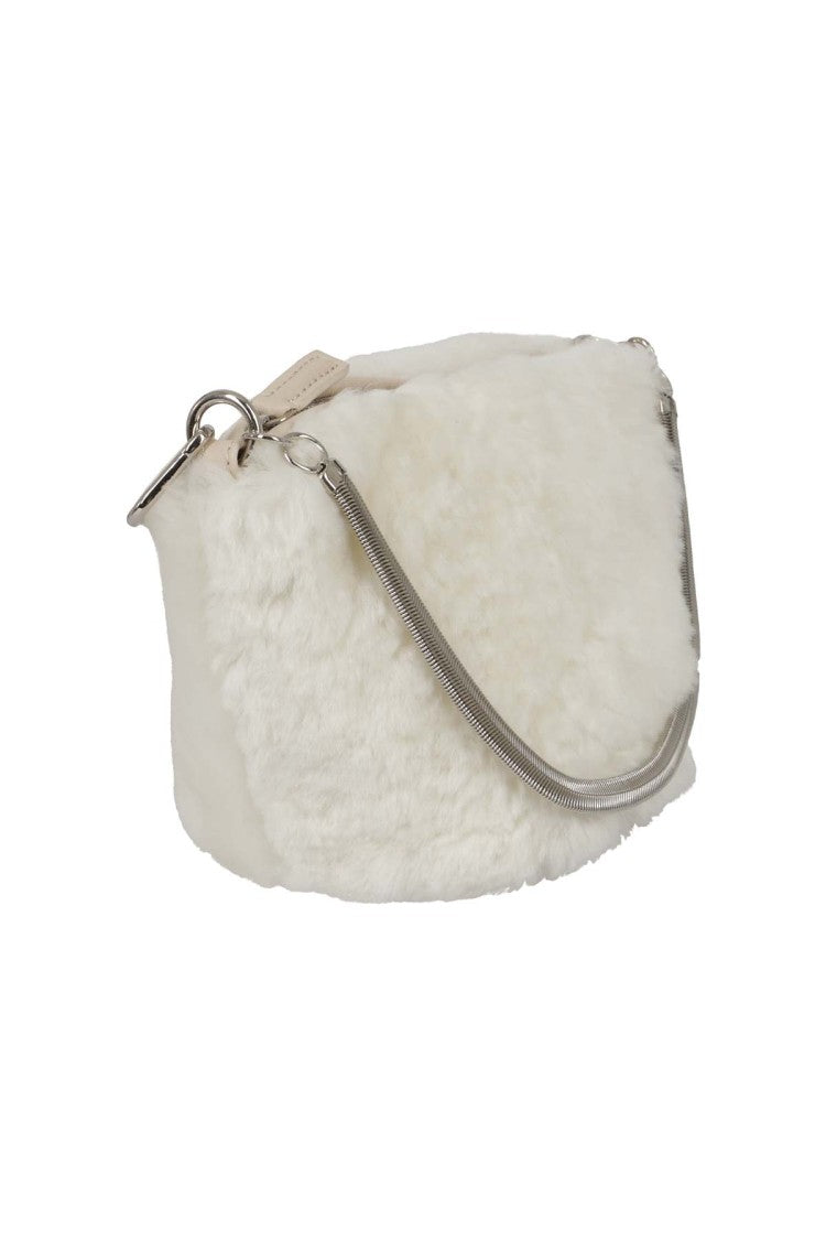 Studio Amelia Ivory Shearling Mini Momo Bag