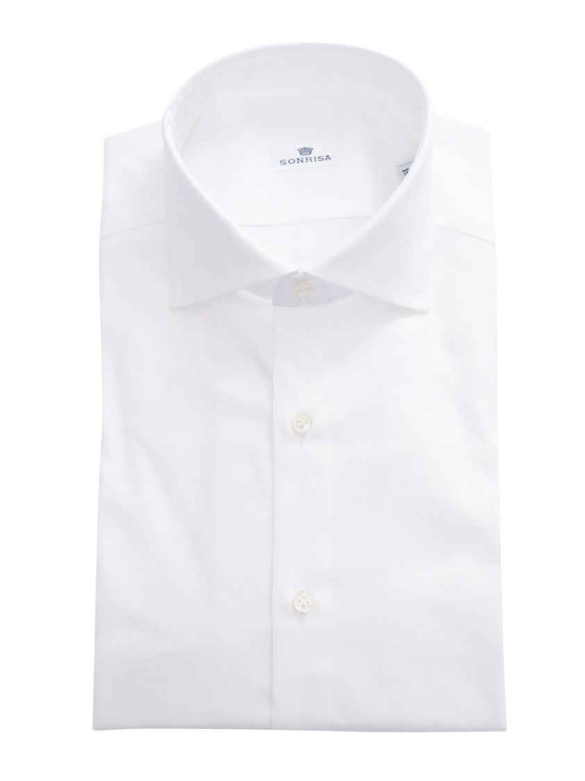 Sonrisa Crisp White Button-Down Formal Shirt