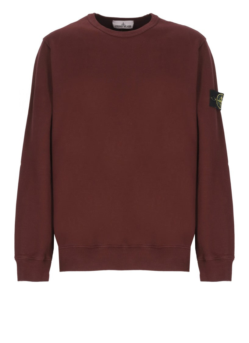 Stone Island Bordeaux Stone Island Cotton Sweatshirt