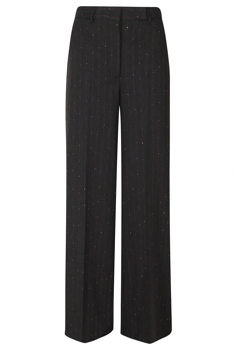 Ermanno Firenze Anthracite Cropped Wide-Leg Pants