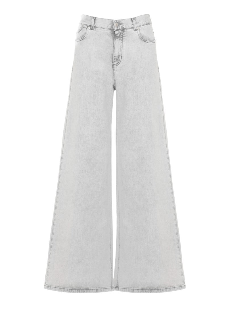 Panicale Grey Cotton Embellished Jeans