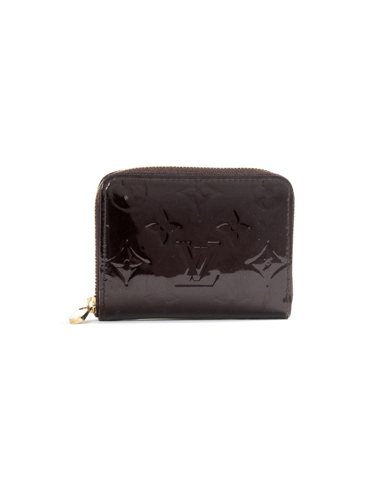 Louis Vuitton Compact Burgundy Patent Leather Zippy Wallet